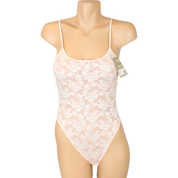 NWT Vintage Lace Bodysuit Medium Intimately Yours Warner's Teddy Pink T83 - Picture 2 of 7